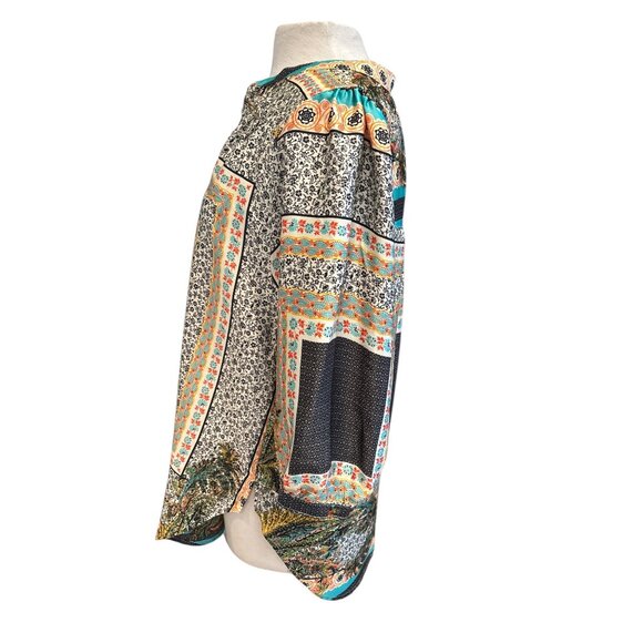 Figueroa & Flower Womens Multicolor Button-Up Tunic Shirt Size L Lightweight Pol - Picture 2 of 8